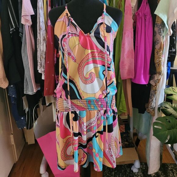 Vintage Dress Multicolor Print VaVa By Joy Han Colorful Size Small - Picture 15 of 16